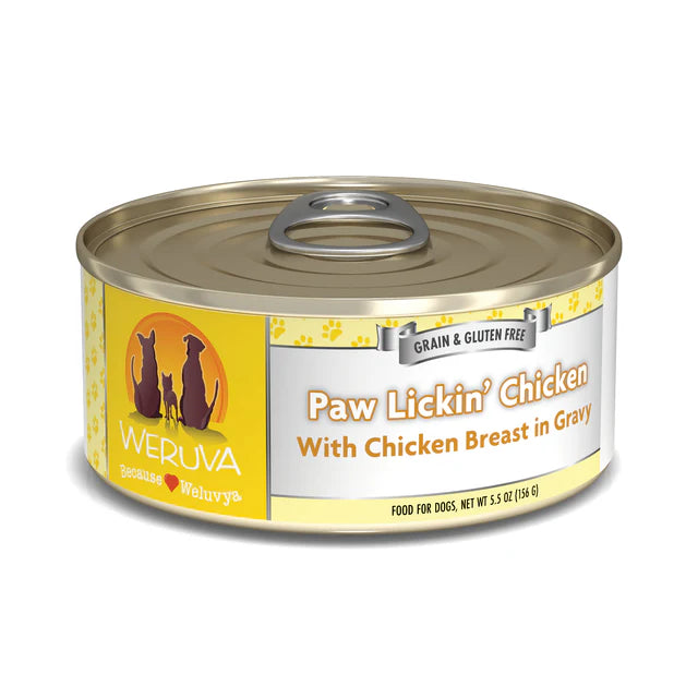 Pollo Weruva D Classic para chuparse las patas en salsa, 5,5 oz