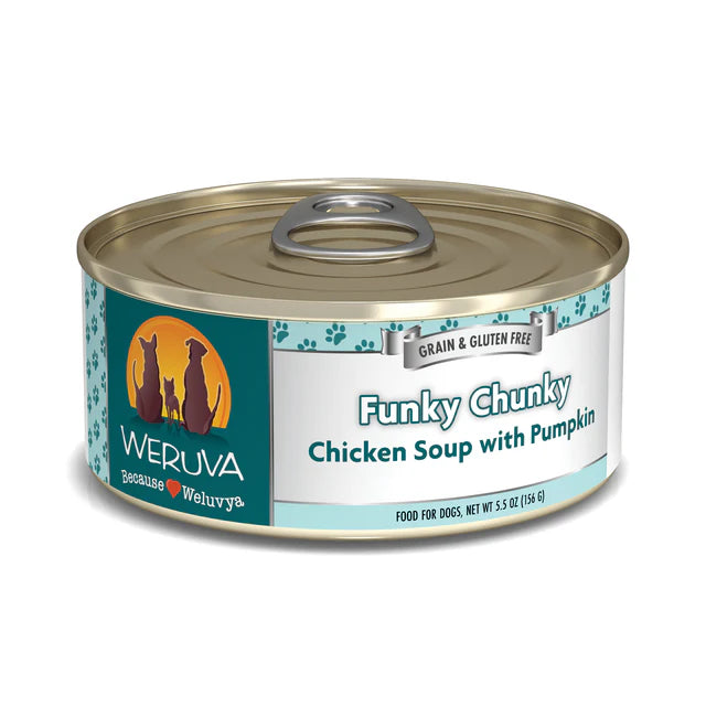 Weruva Dog Wet Food Classic Funky Chunky Chicken Soup With Pumpkin in Gravy 5.5oz