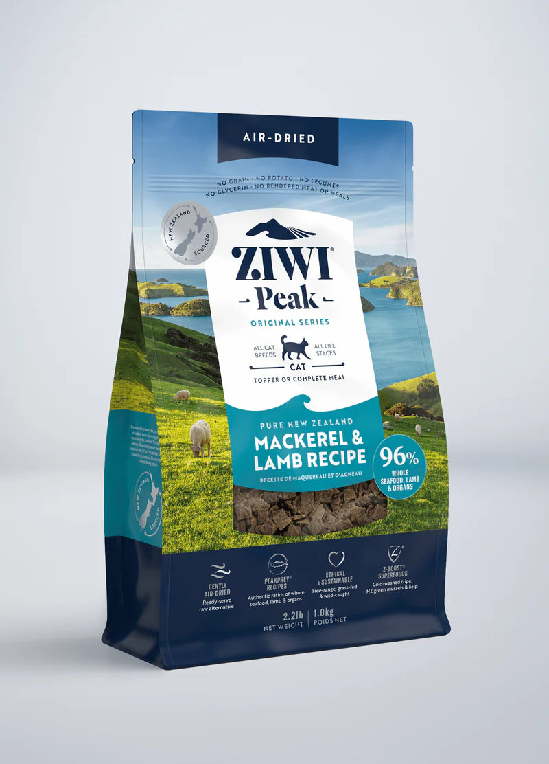 Ziwi Peak Mackerel & Lamb Recipe Air-Dried Dry Cat Food (2.2lb Bag)