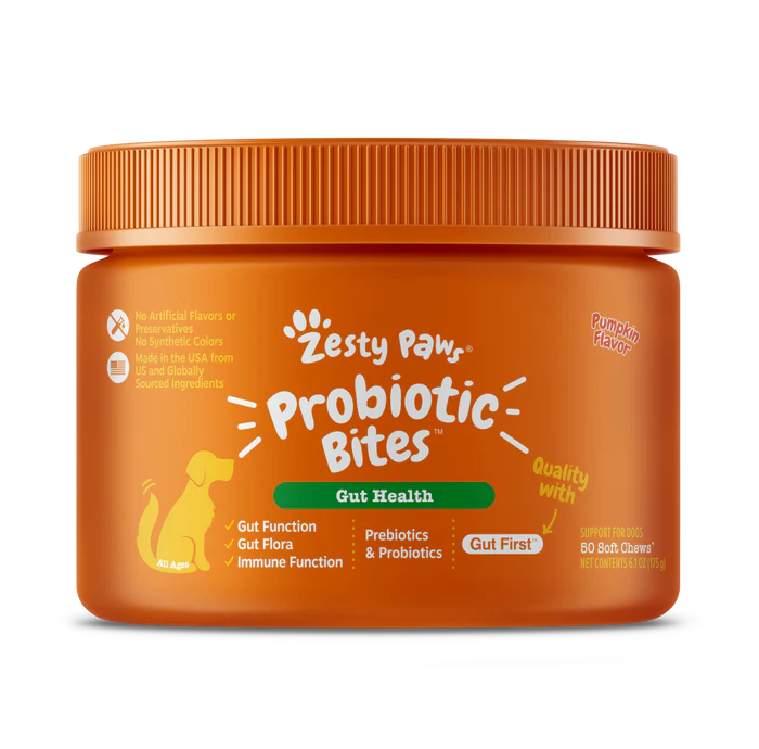 Bocaditos probióticos Zesty Paws de calabaza, 90 unidades