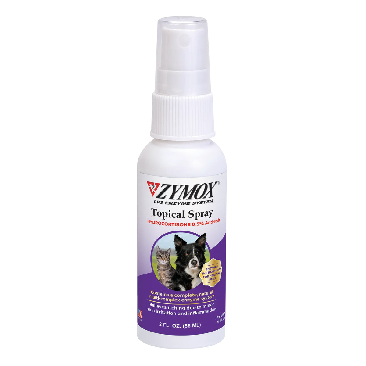 Zymox Topical Spray with 0.5% Hydrocortisone for Dogs & Cats (2oz)