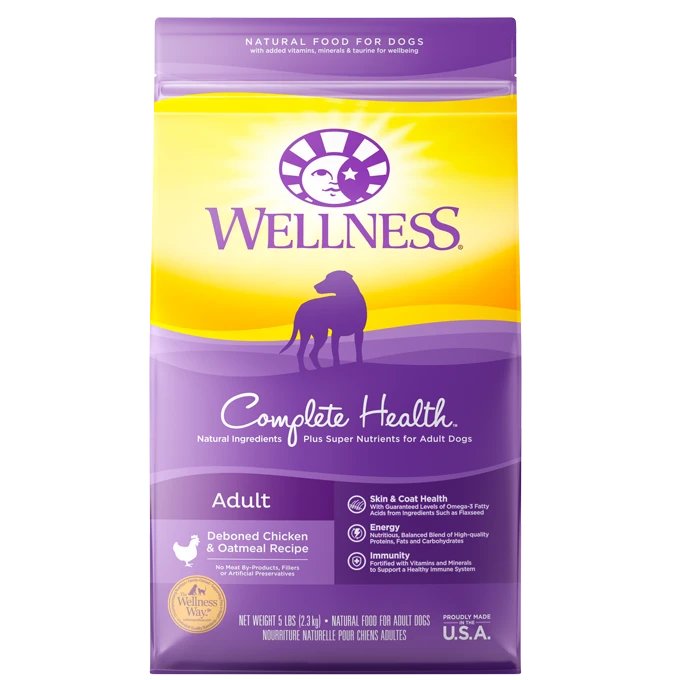 Wellness Dry Dog Food Complete Health Adult Deboned Chicken & Oatmeal Recipe