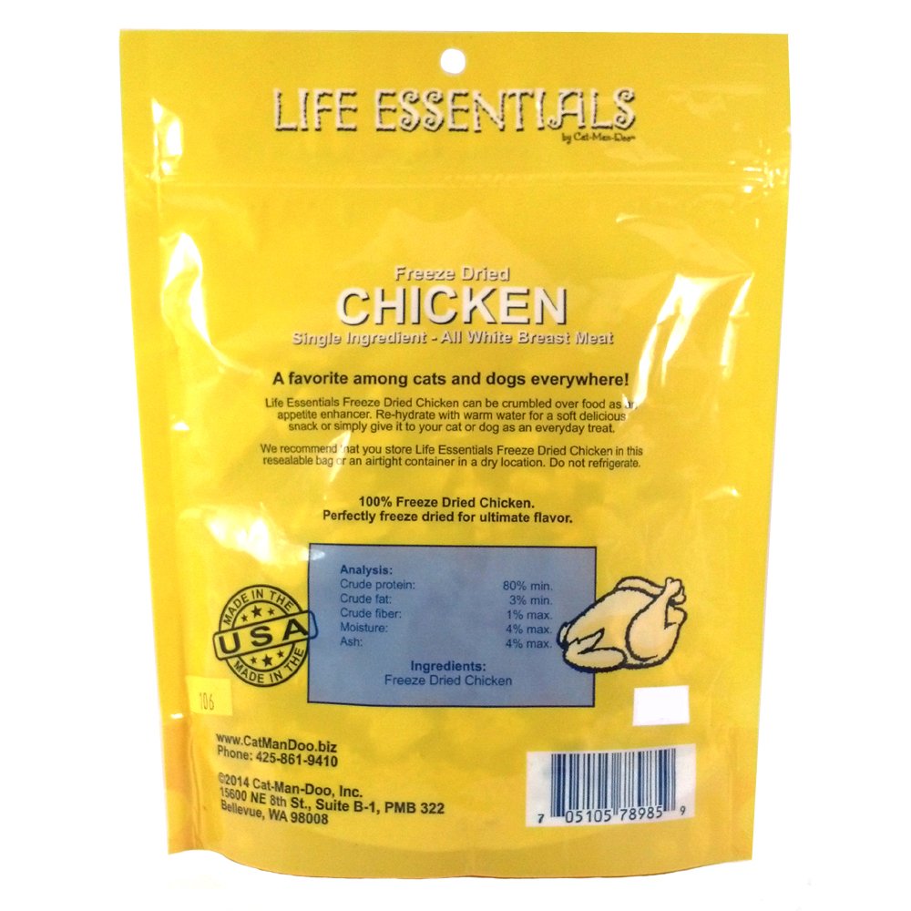 Cat-Man-Doo Dog Treat Life Essentials Freeze-Dried Chicken