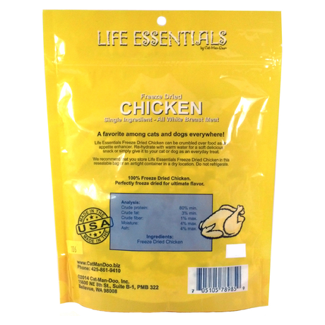 Cat-Man-Doo Dog Treat Life Essentials Freeze-Dried Chicken