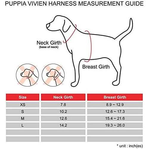 Puppia Over-the-Head Medium Size Vivien Harness A in Pink for Dogs