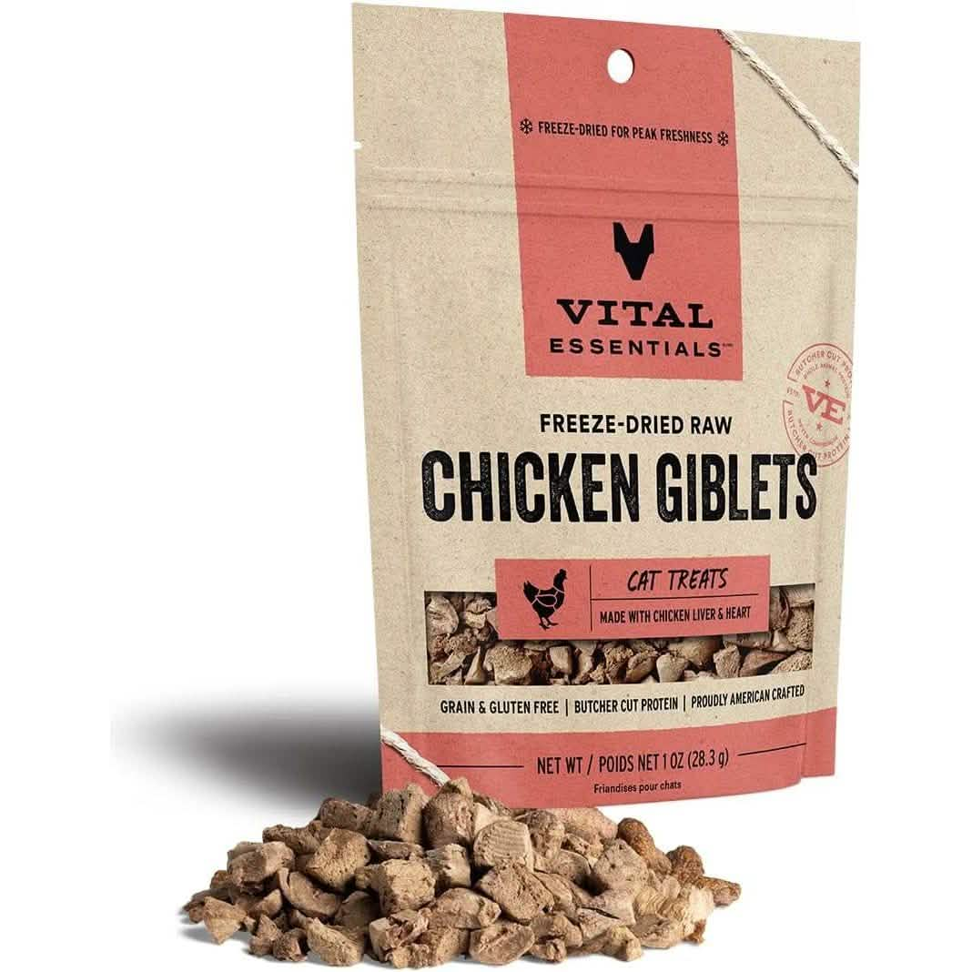 Vital Essentials Cat Treat Freeze Dried Raw Chicken Giblets