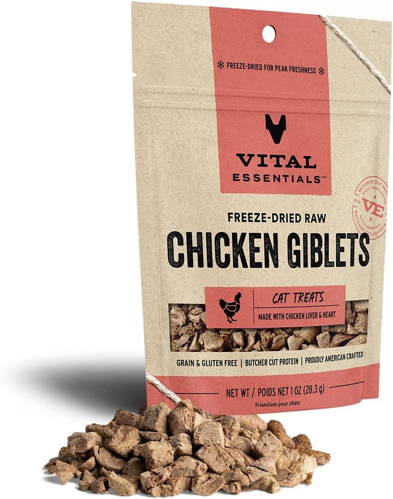 Vital Essentials Cat Treat Freeze Dried Raw Chicken Giblets