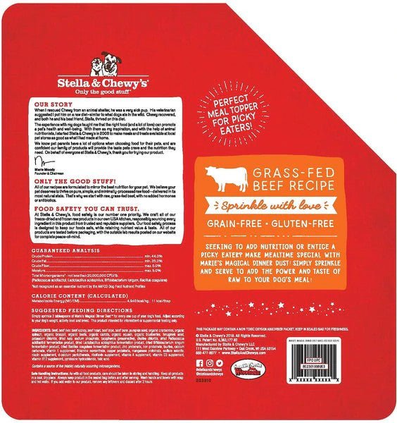 Stella &amp; Chewy's Dog Food Topper Marie's Magical Dinner Dust Grass-Fed Beef Recipe