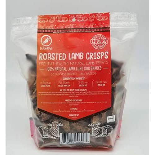Tickled Pet Dog Treat - Lamb Lung Crisps, 16oz Pack