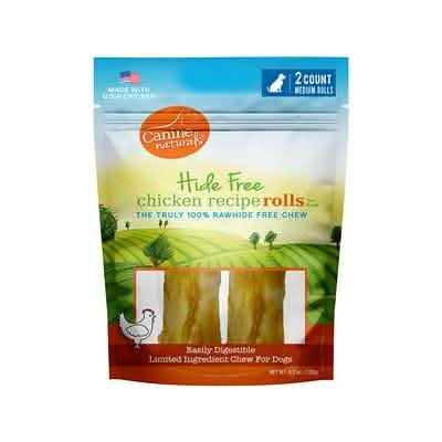 Canine Naturals Hide Free Dog Chicken Flavor 4 Medium Size - 2 Pack