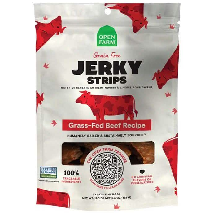 Open Farm Dog Treat Jerky Strips Grass-Fed Beef Recipe