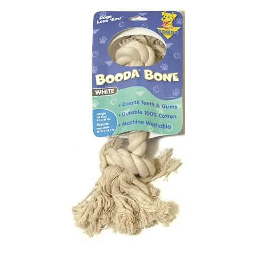 Booda Brand Large 2-Knot White Rope Toy for Dogs