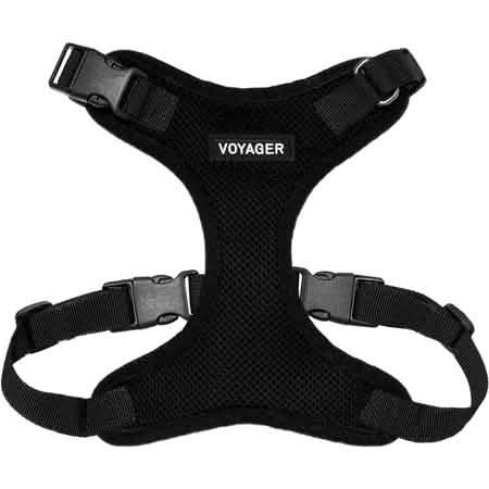 Voyager Dog Harnesses Step In Lock Black with Black Trim XS - Dog Harness