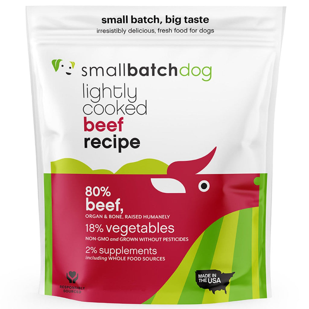 SmallBatch Lightly Cooked Frozen Dog Food BeefBatch Sliders