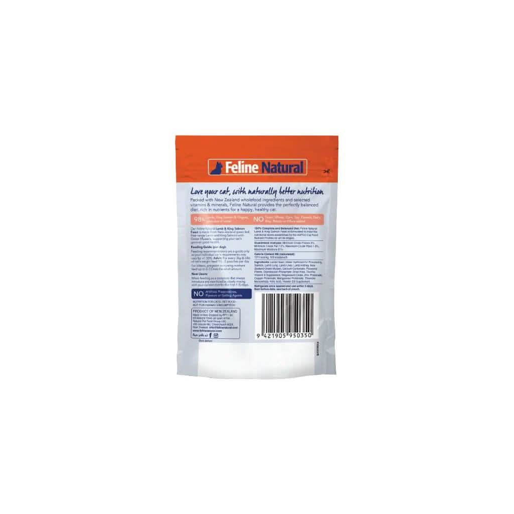 Feline Natural Wet Cat Food Pouch Lamb &amp; King Salmon Feast