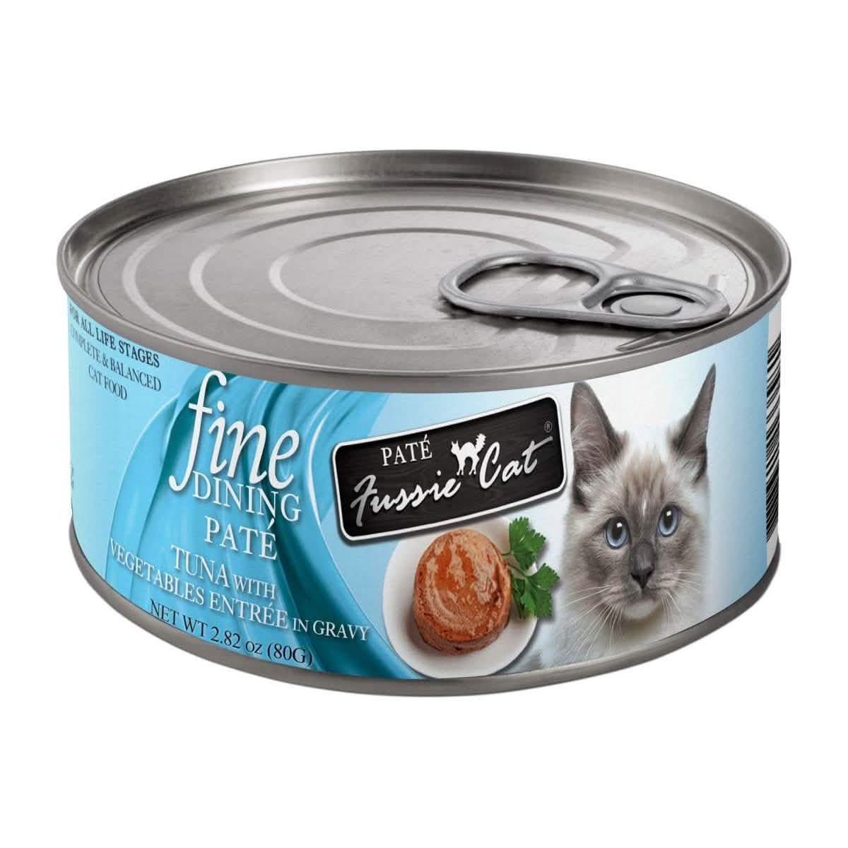 Fussie Cat Wet Cat Food Fine Dining Paté Tuna with Vegetables Entrée in Gravy