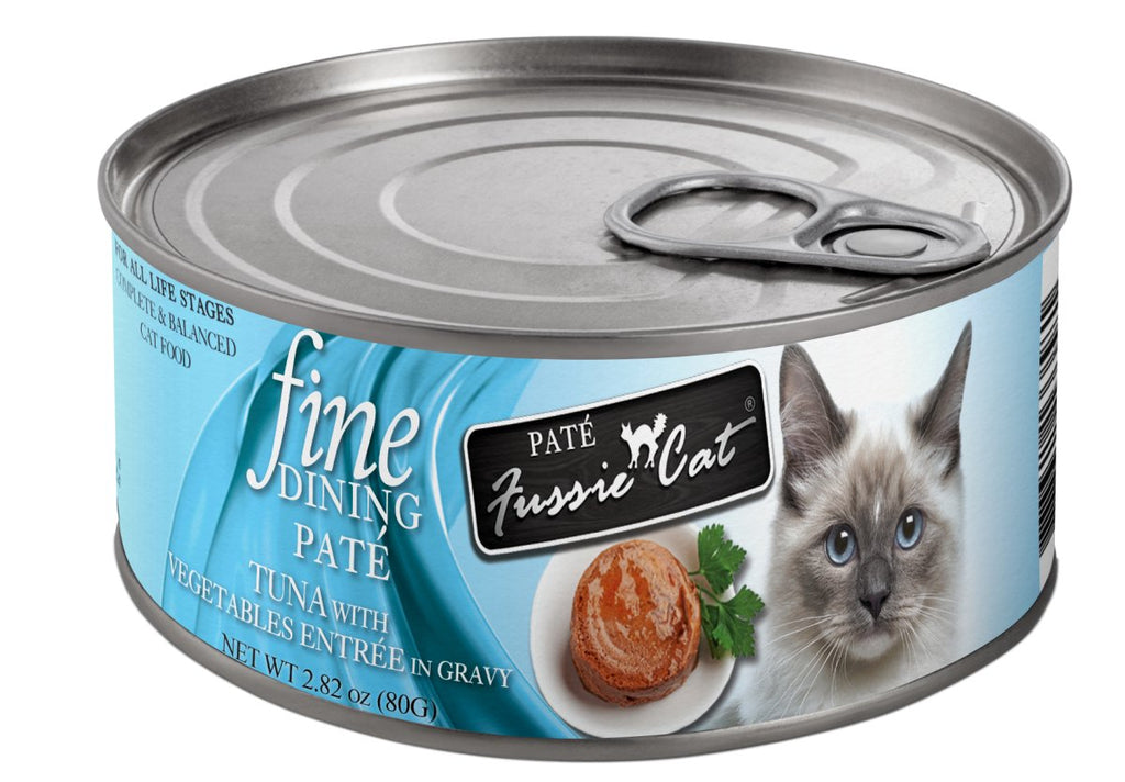 Fussie Cat Wet Cat Food Fine Dining Paté Tuna with Vegetables Entrée in Gravy