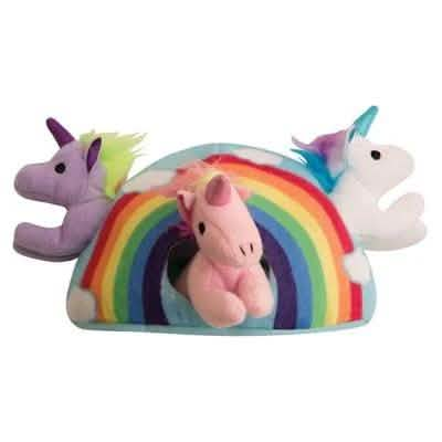 SnugArooz Dog Toy Hide & Seek Rainbow with Unicorns