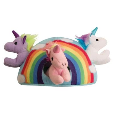 SnugArooz Dog Toy Hide & Seek Rainbow with Unicorns