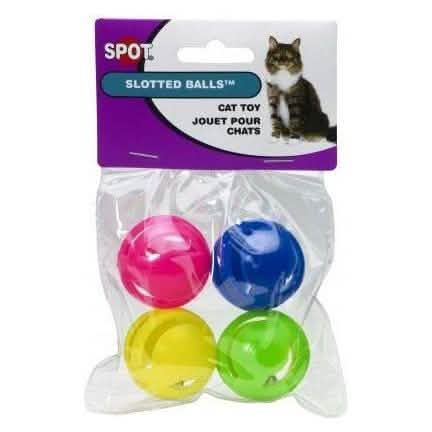 SPOT Cat Toy Slotted Balls (4 Pack)