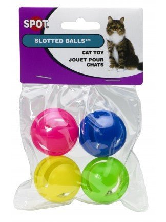 SPOT Cat Toy Slotted Balls (4 Pack)