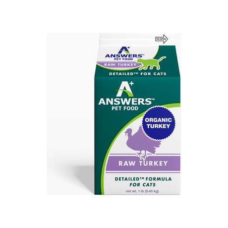 Answers Raw Frozen Cat Food Detailed Turkey Formula for Cats