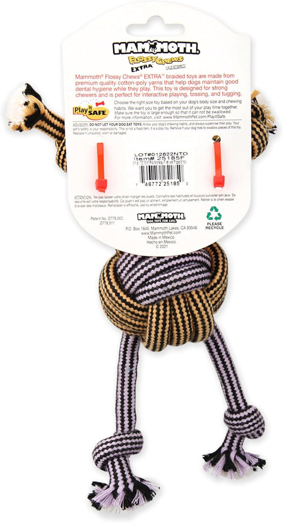 Mammoth Dog Toy Flossy Chews Monkey Fist Rope - Assorted Colors and Sizes