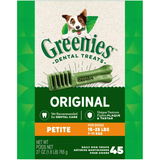 Greenies Dog Treat Original Dental Treats Petite 45 count