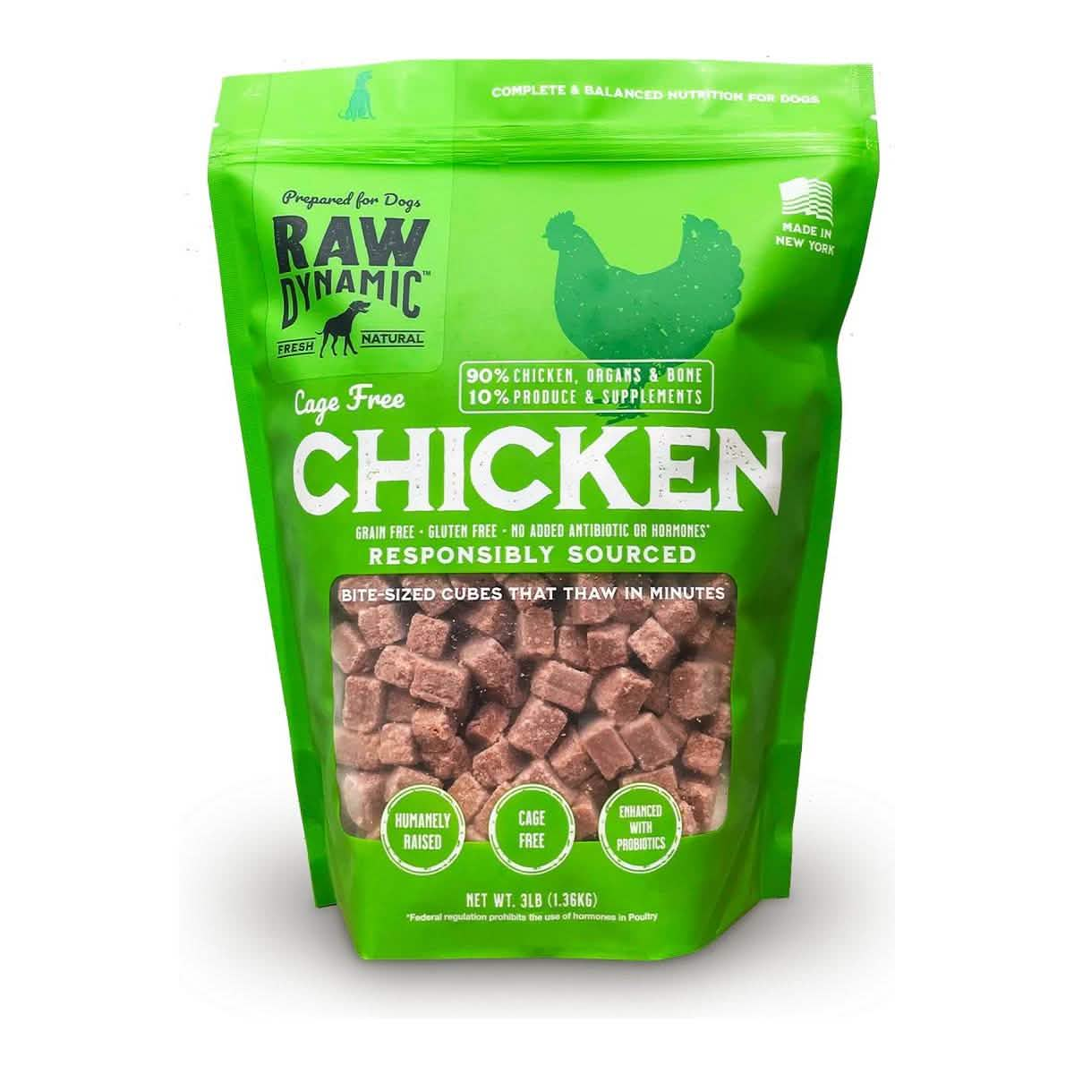 Raw Dynamic Raw Frozen Dog Food Cage Free Chicken Formula