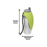 Messy Mutts Green Travel Water Bottle for Dogs, 24oz Size