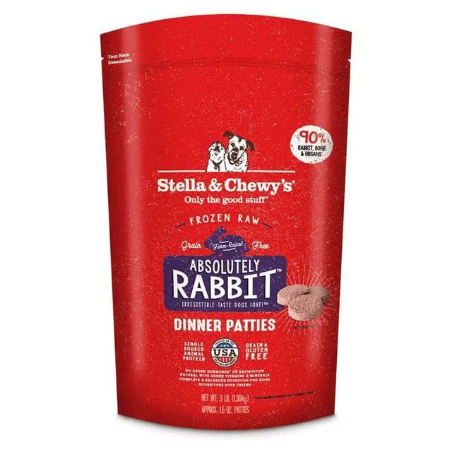 Stella & Chewy's Raw Frozen Dog Food Absolutely Rabbit Dinner Patties