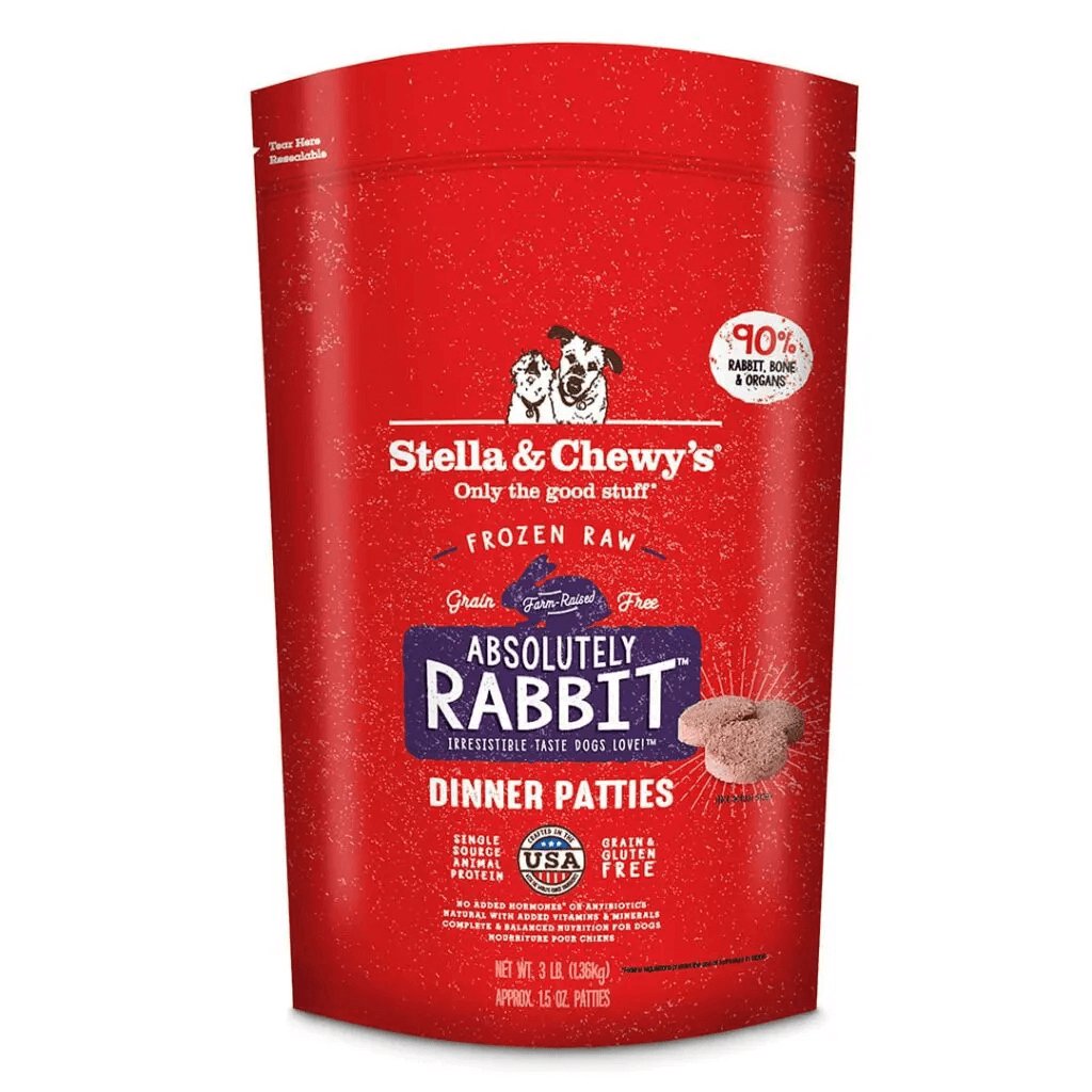 Stella & Chewy's Raw Frozen Dog Food Absolutely Rabbit Dinner Patties