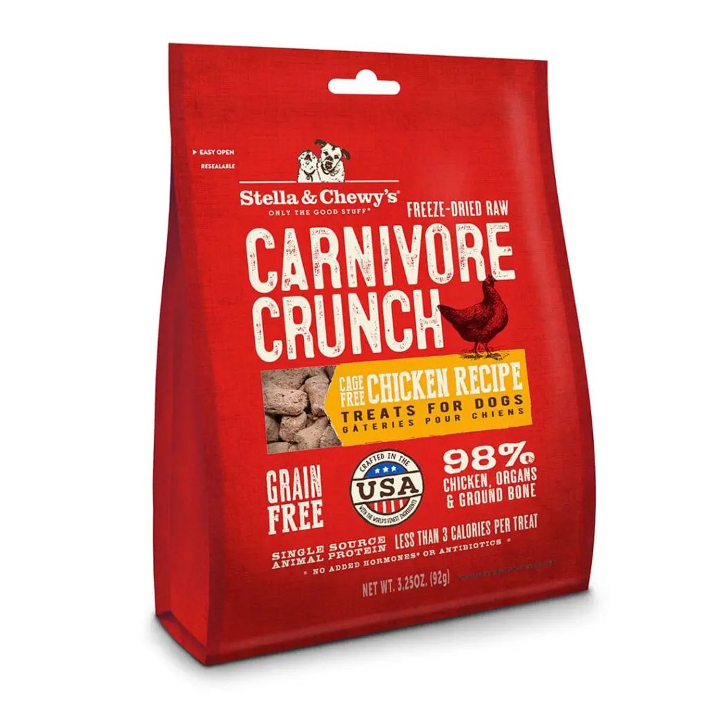 Stella &amp; Chewy's Dog Treat Freeze-Dried Raw Carnivore Crunch Chicken Recipe