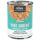 Koha Wet Dog Food Pure Shreds Shredded Duck Entrée with Superfoods in a Savory Broth