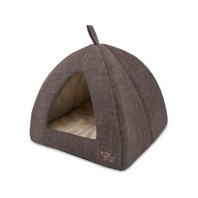 Best Pet Brown Linen Tent Bed M