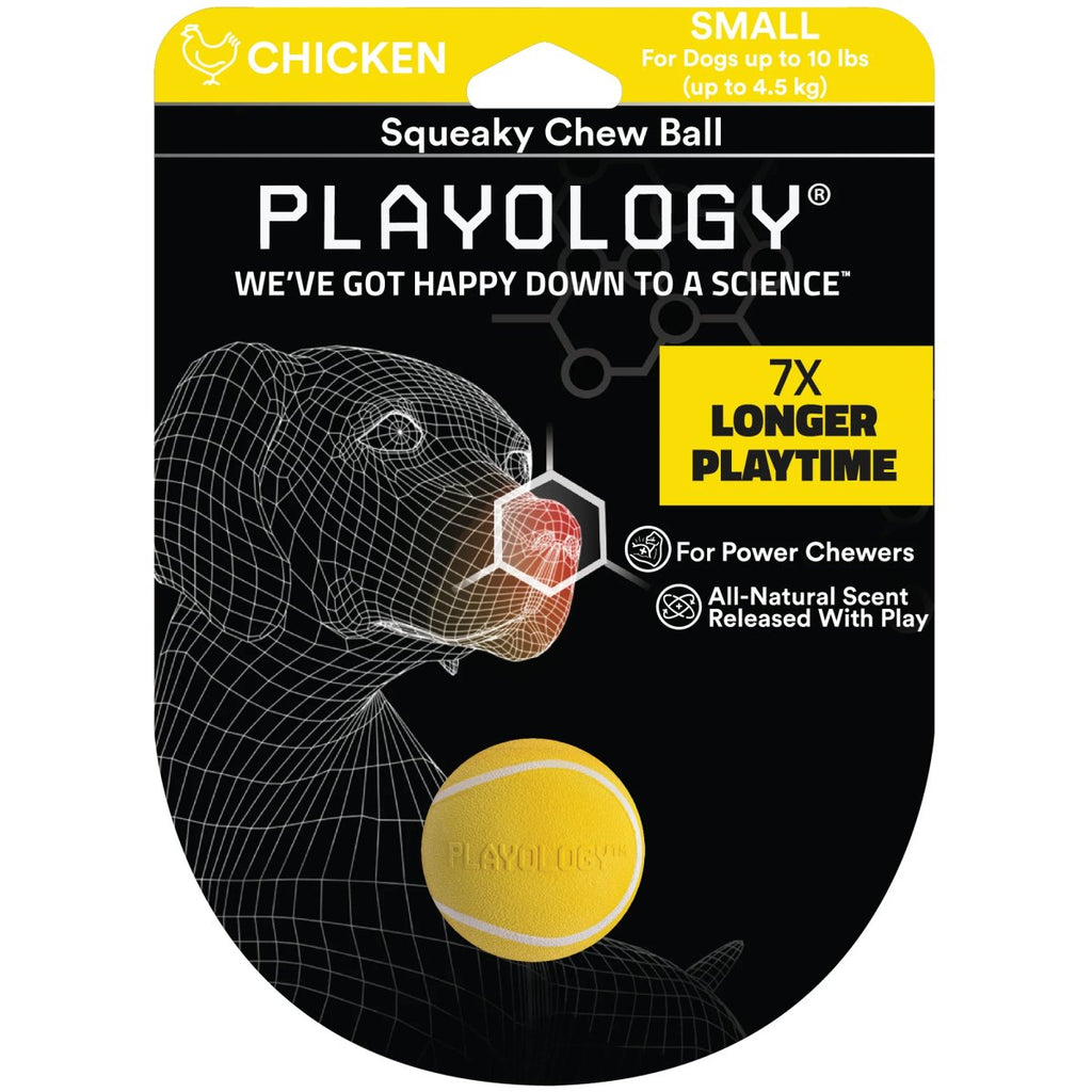 Playology Dog Toy Squeaky Chew Ball - Chicken Scent