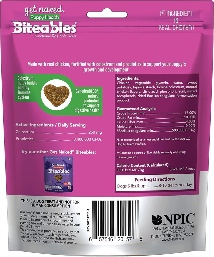 Get Naked Dog Treat Puppy Health Biteables Real Chicken Recipe