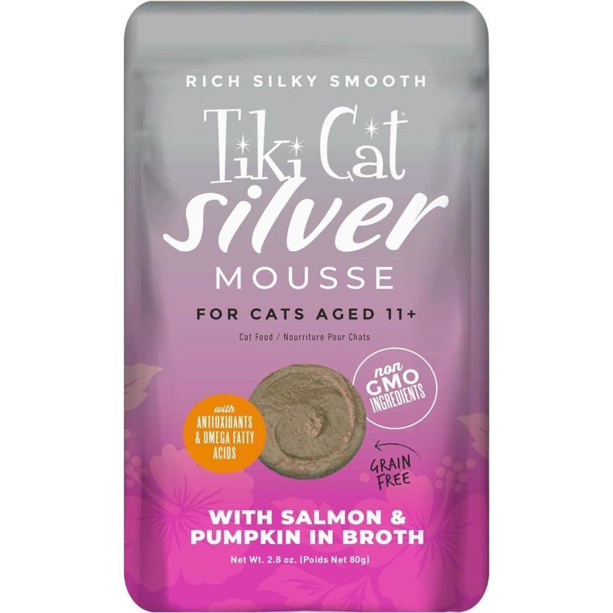 Tiki Cat Silver Mousse with Salmon & Pumpkin in Broth for Cats Aged 11+