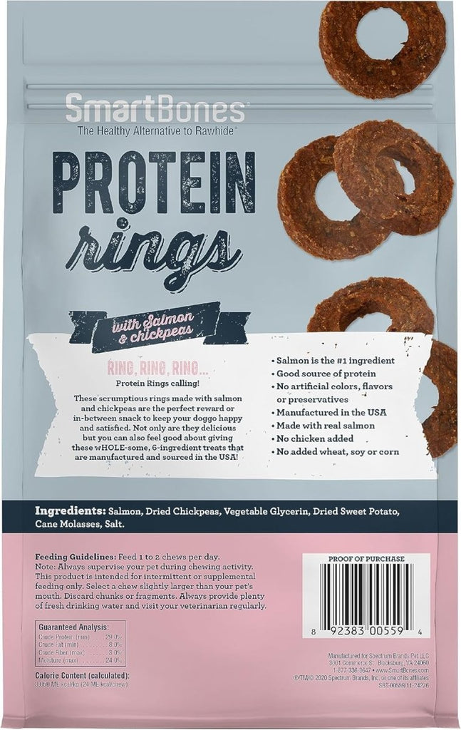 SmartBones Dog Treat Protein Rings with Real Salmon & Chickpeas