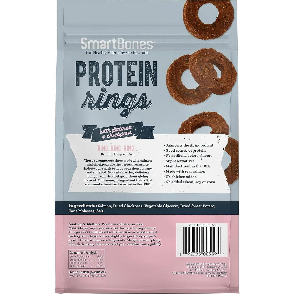 SmartBones Dog Treat Protein Rings with Real Salmon & Chickpeas