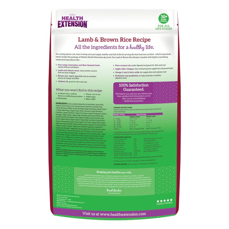 Health Extension Dry Dog Food Lamb & Brown Rice Recipe