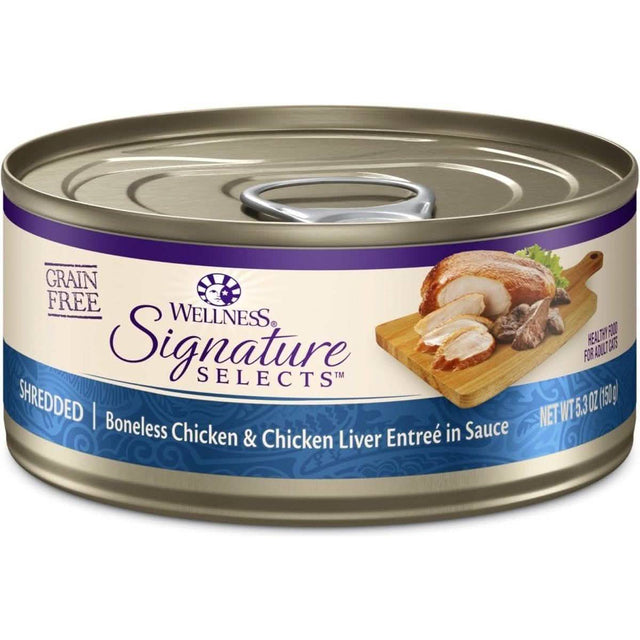 Wellness Wet Cat Food Core Signature Selects Shredded Boneless Chicken & Chicken Liver Entrée in Sauce