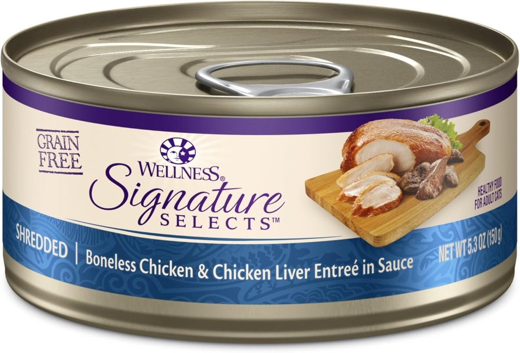 Wellness Wet Cat Food Core Signature Selects Shredded Boneless Chicken & Chicken Liver Entrée in Sauce