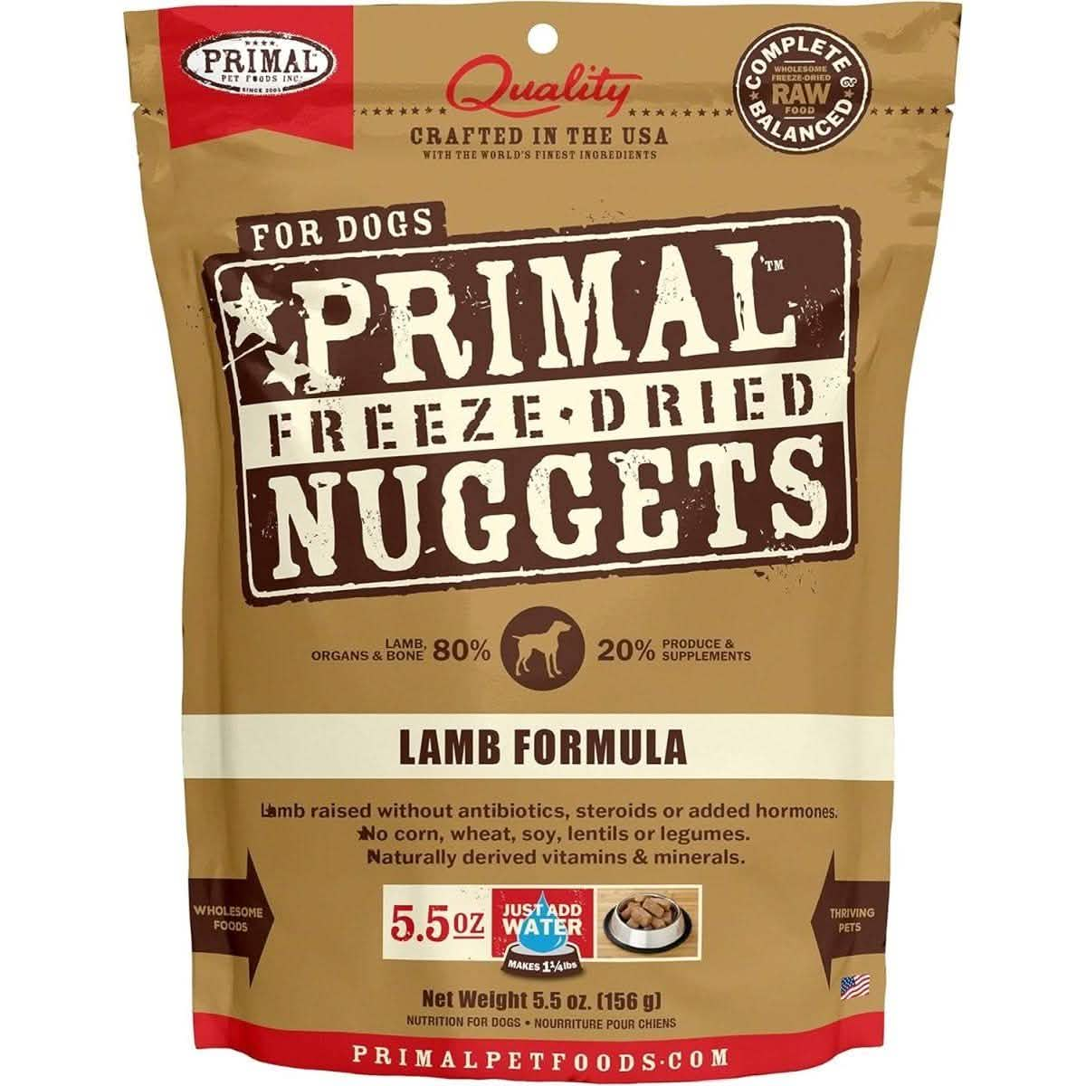 Primal Freeze-Dried Dog Food Nuggets Lamb Formula