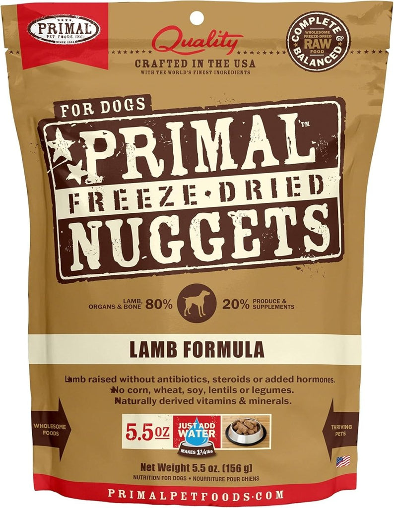 Primal Freeze-Dried Dog Food Nuggets Lamb Formula