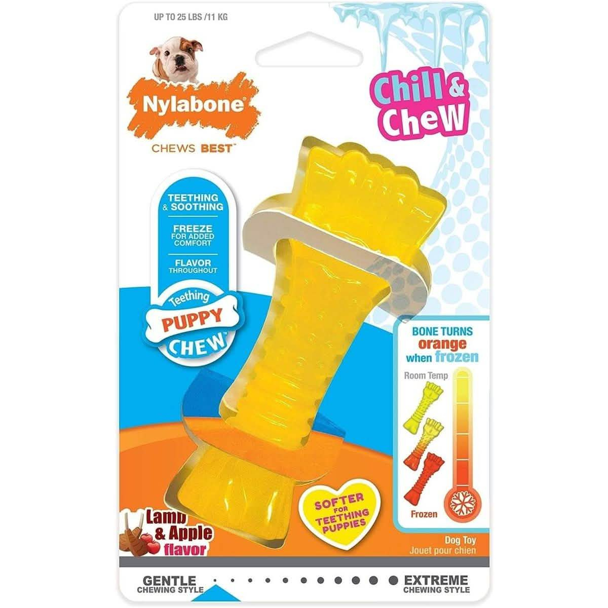 Nylabone Dog Toy Chill & Chew with Lamb and Apple Flavor for Teething Puppies