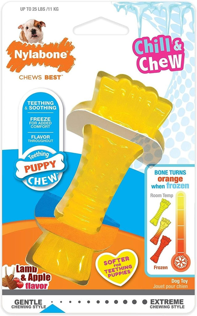 Nylabone Dog Toy Chill & Chew with Lamb and Apple Flavor for Teething Puppies