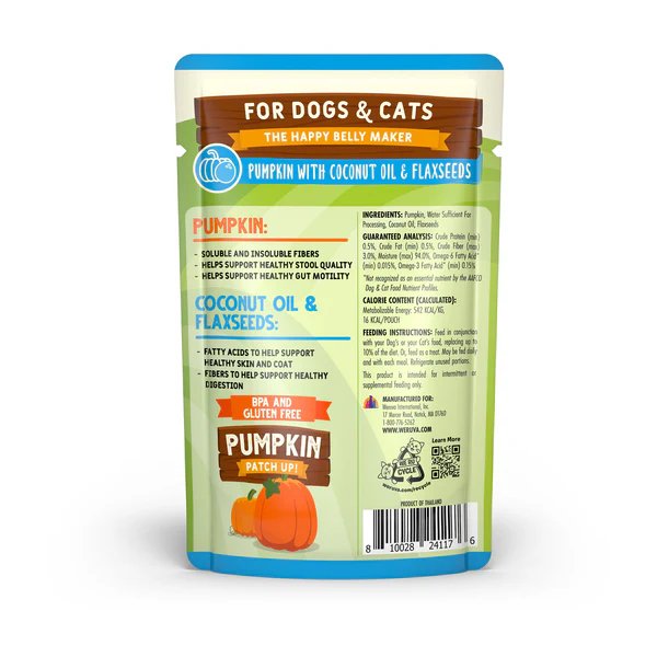 Weruva Pumpkin Patch Up! Pumpkin with Coconut Oil & Flaxseed for Dogs & Cats