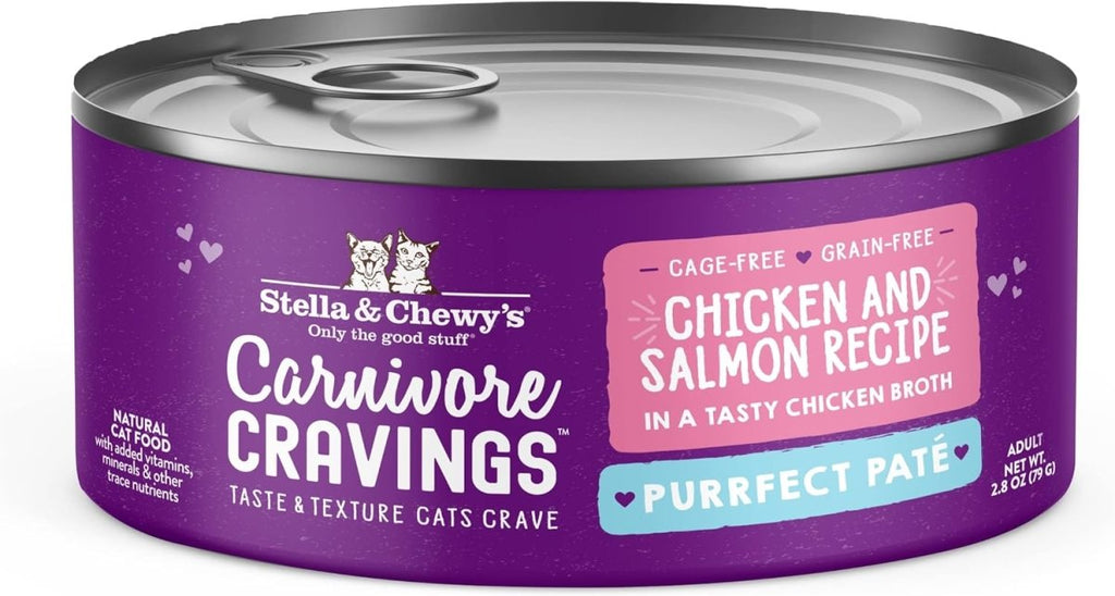 Stella & Chewy's Wet Cat Food Carnivore Cravings Purrfect Paté Chicken and Salmon Recipe