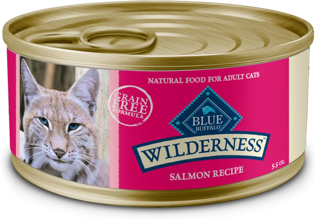 Blue Buffalo Wet Cat Food Wilderness Salmon Recipe for Adult Cats